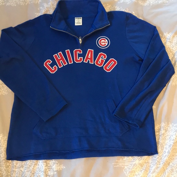 PINK Victoria's Secret Tops - Victoria’s Secret PINK Chicago Cubs Half Zip
